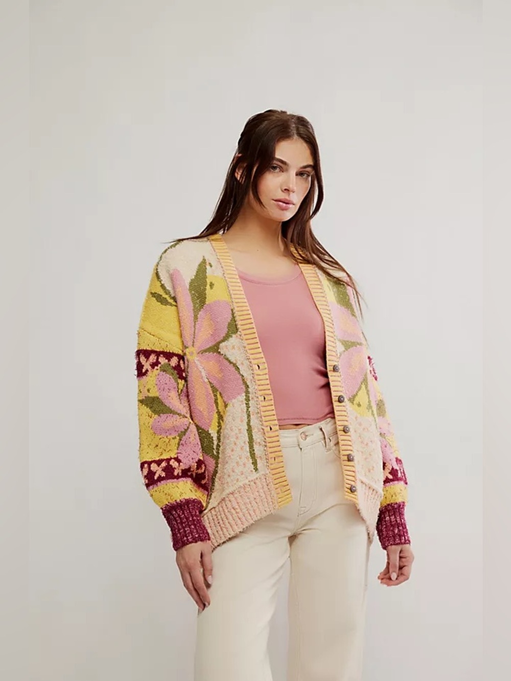 Free People Bali Tropical Garden Cardigan in Tropical Combo